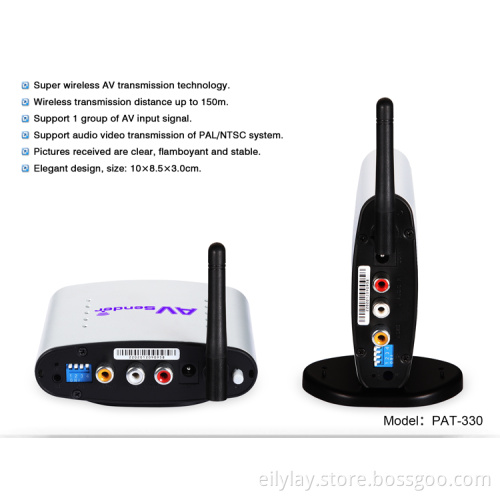 1 to 3 PAT-330 150M 2.4GHz Wireless AV Sender Transmitter 3 Receivers Audio Video TV for DVD DVR STB IPTV CCD Camera